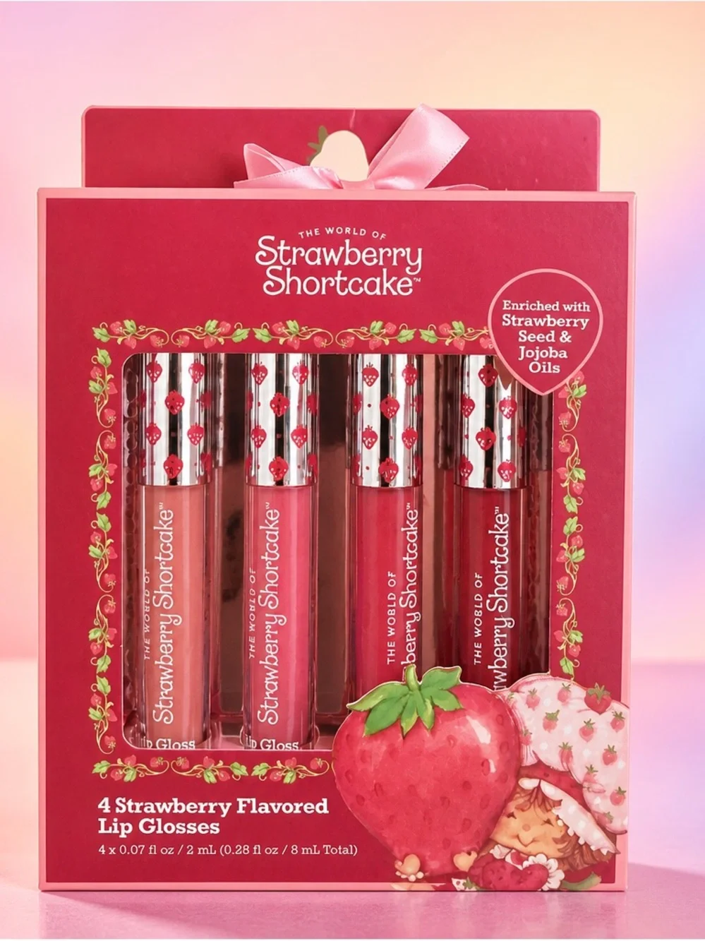 Strawberry Shortcake Lip Gloss Set 4 Pack Strawberry Flavor NIB
